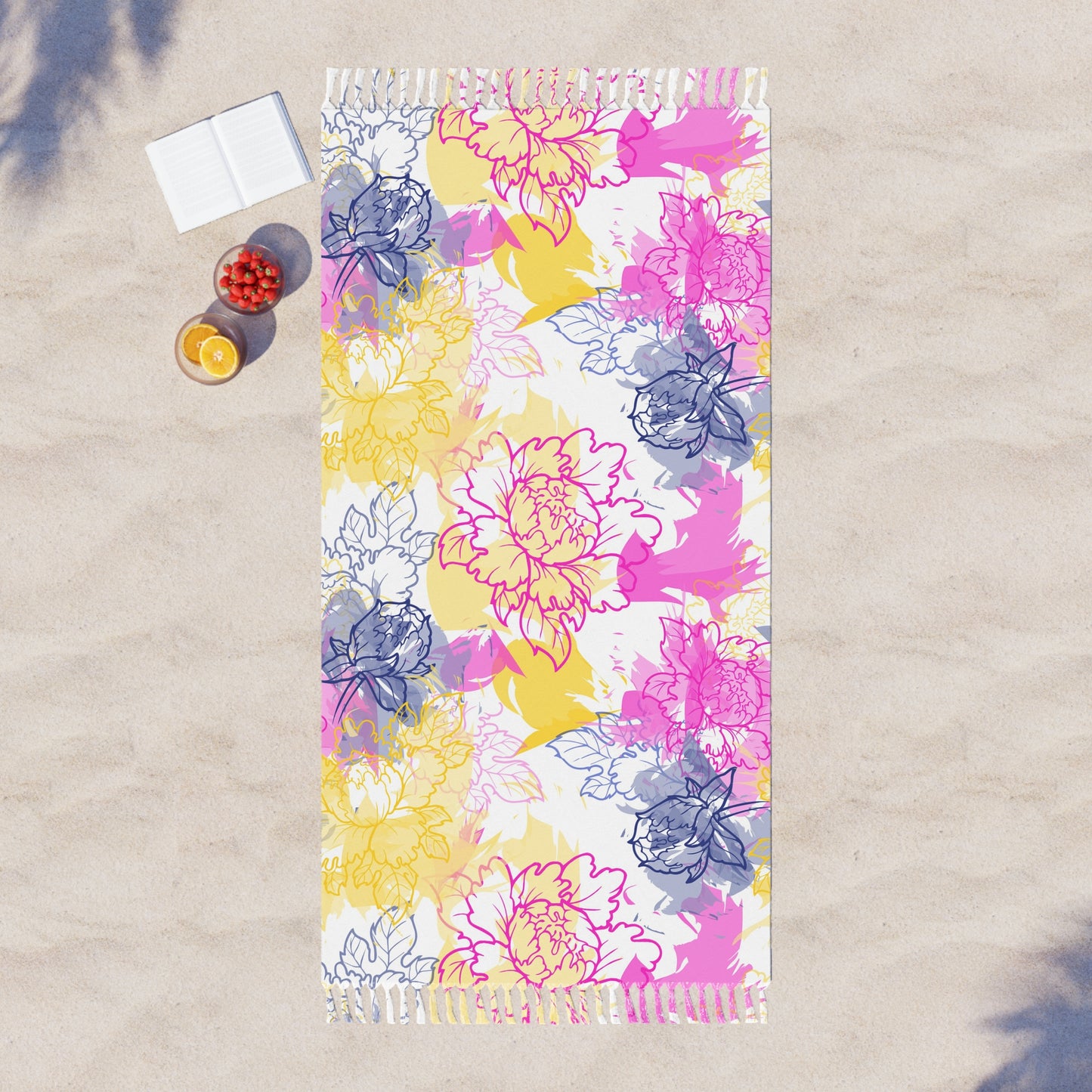 Watercolor Floral Dreams Boho Beach Cloth