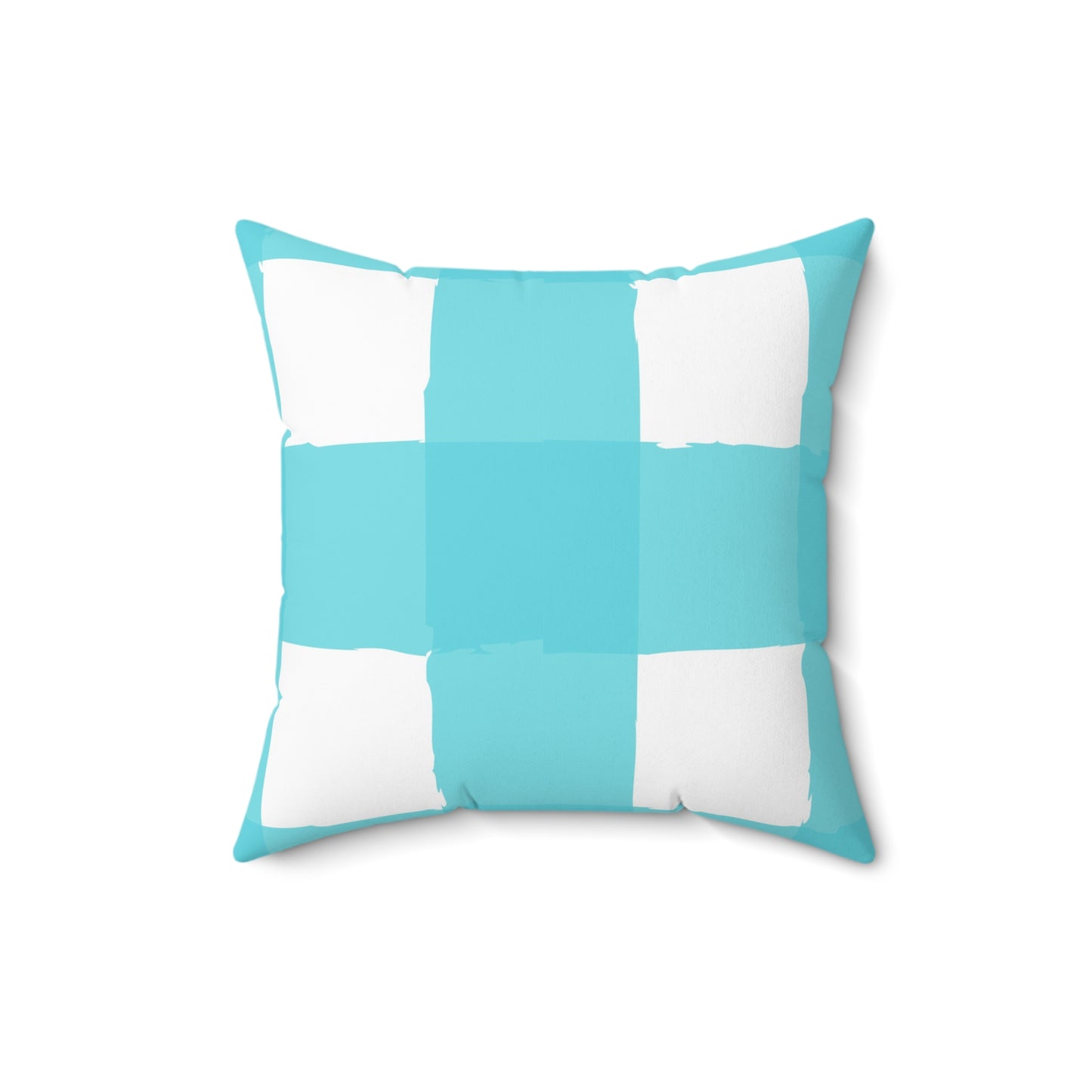 Perfectly Imperfect Aqua/White Square Pillow