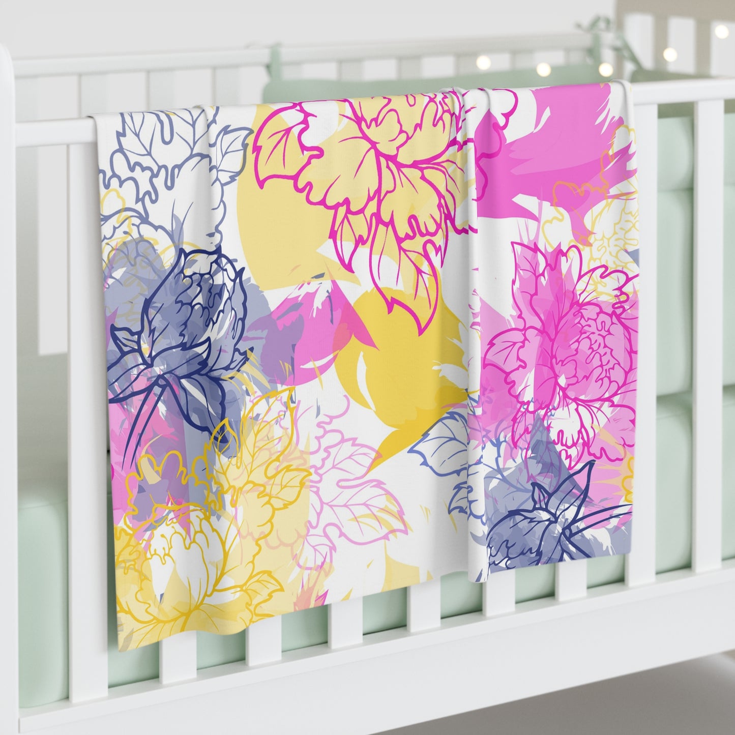Watercolor Floral Dreams Baby Swaddle Blanket