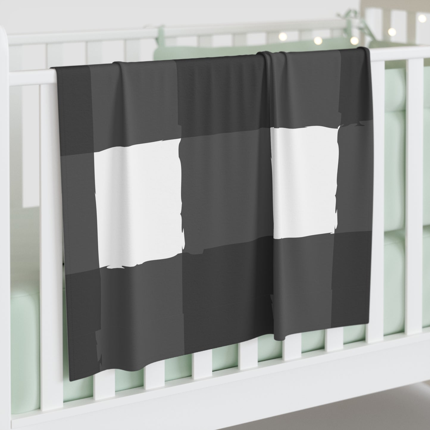 Perfectly Imperfect Black/White Checkered Baby Swaddle Blanket