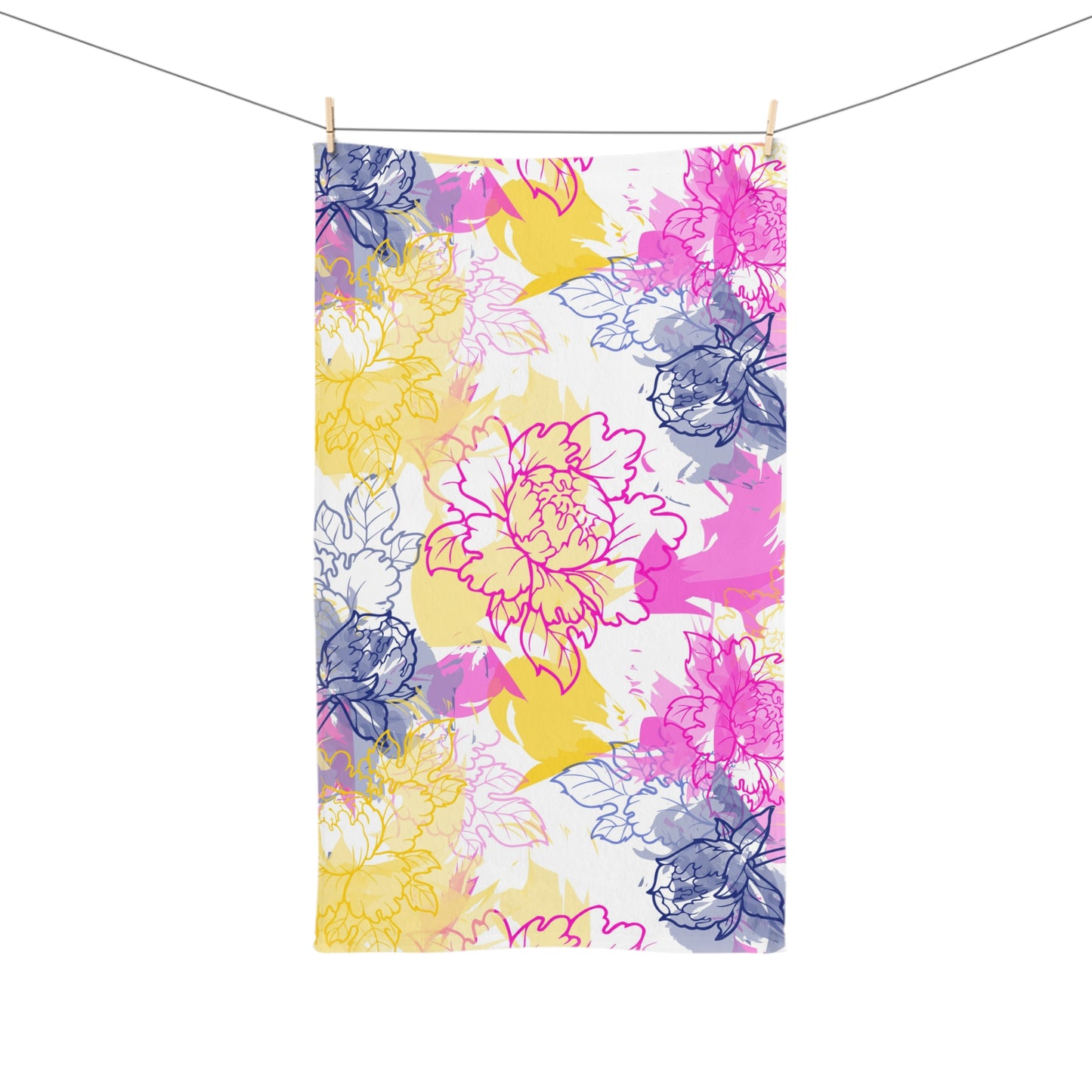 Watercolor Floral Dreams Hand Towel