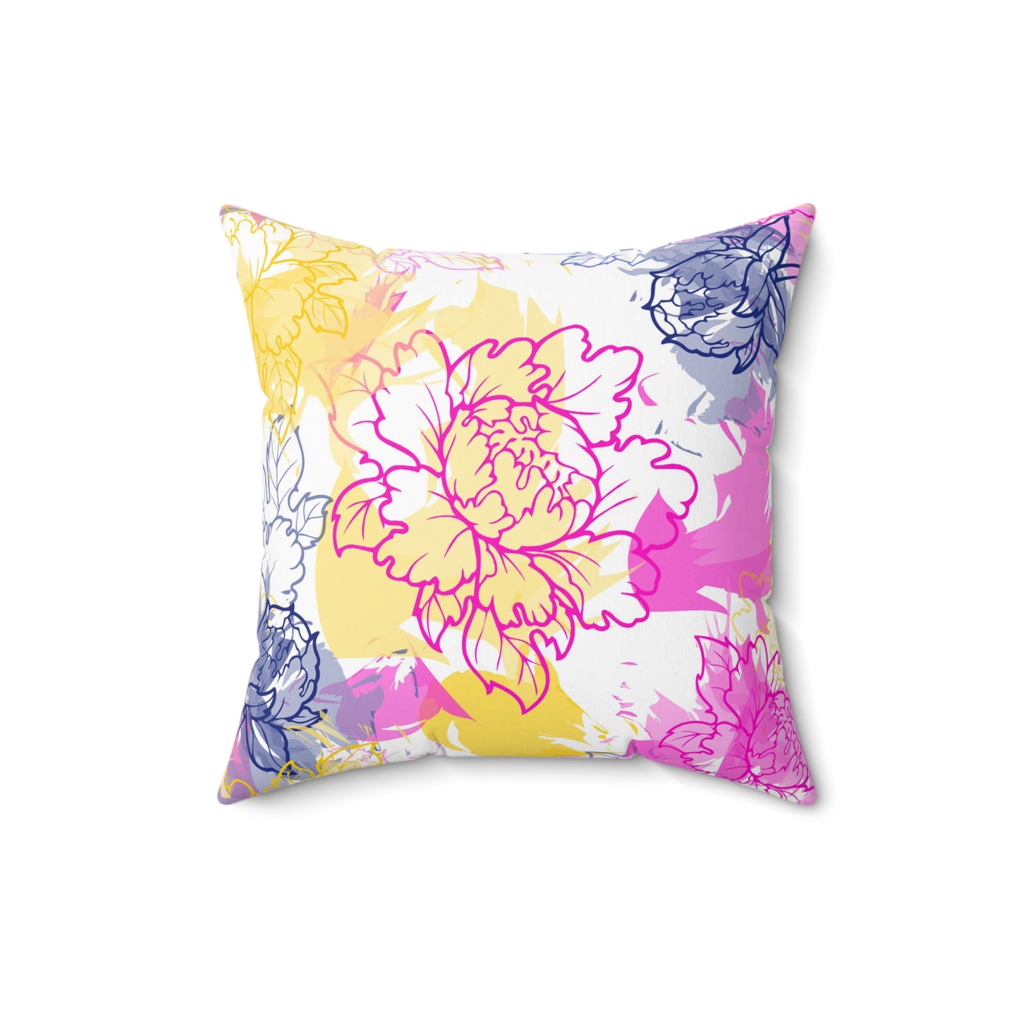 Watercolor Floral Dreams Square Pillow