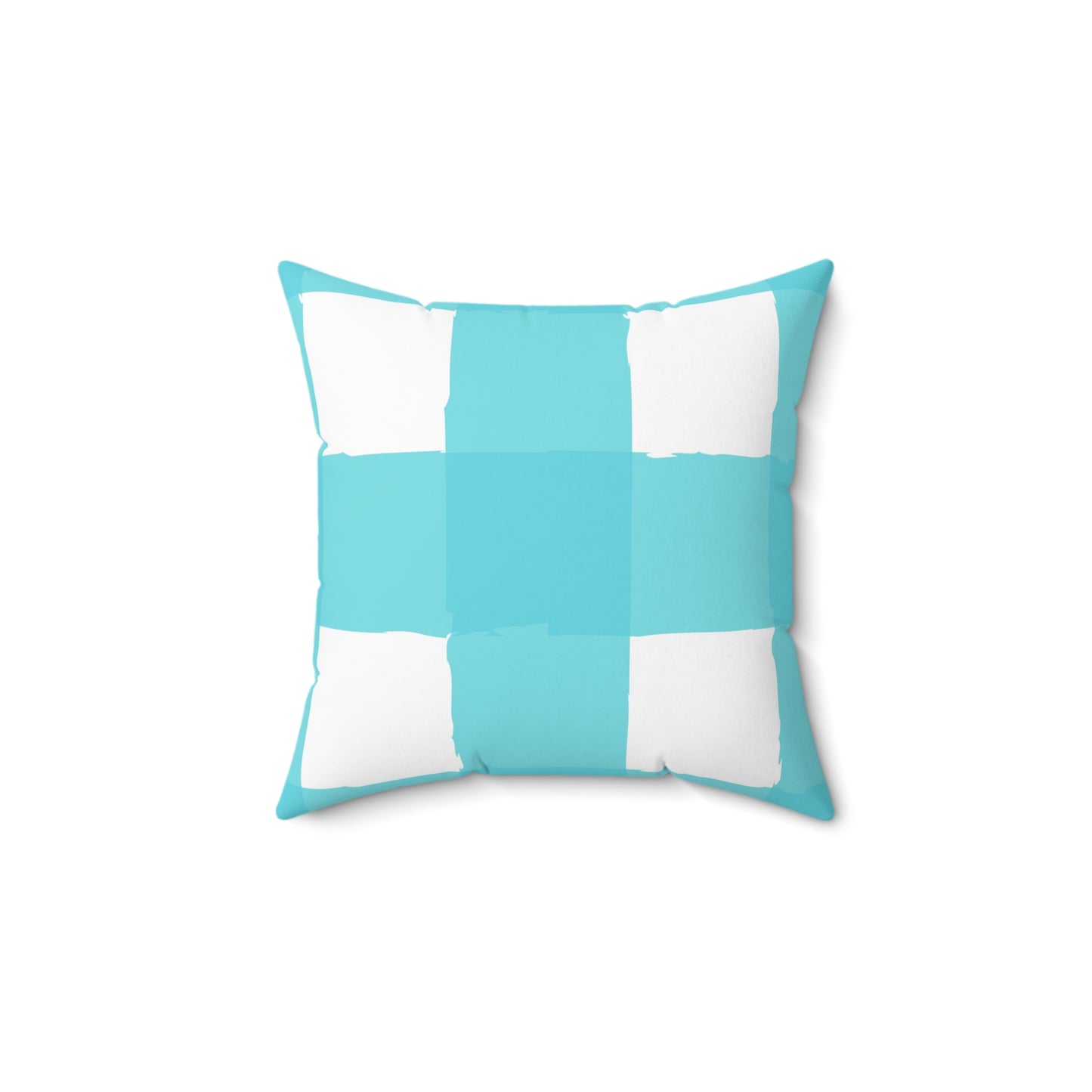 Perfectly Imperfect Aqua/White Square Pillow