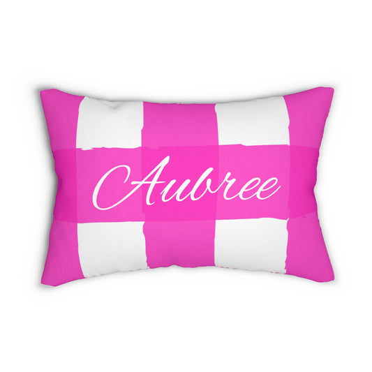 Perfectly Imperfect Hot Pink/White Lumbar Pillow