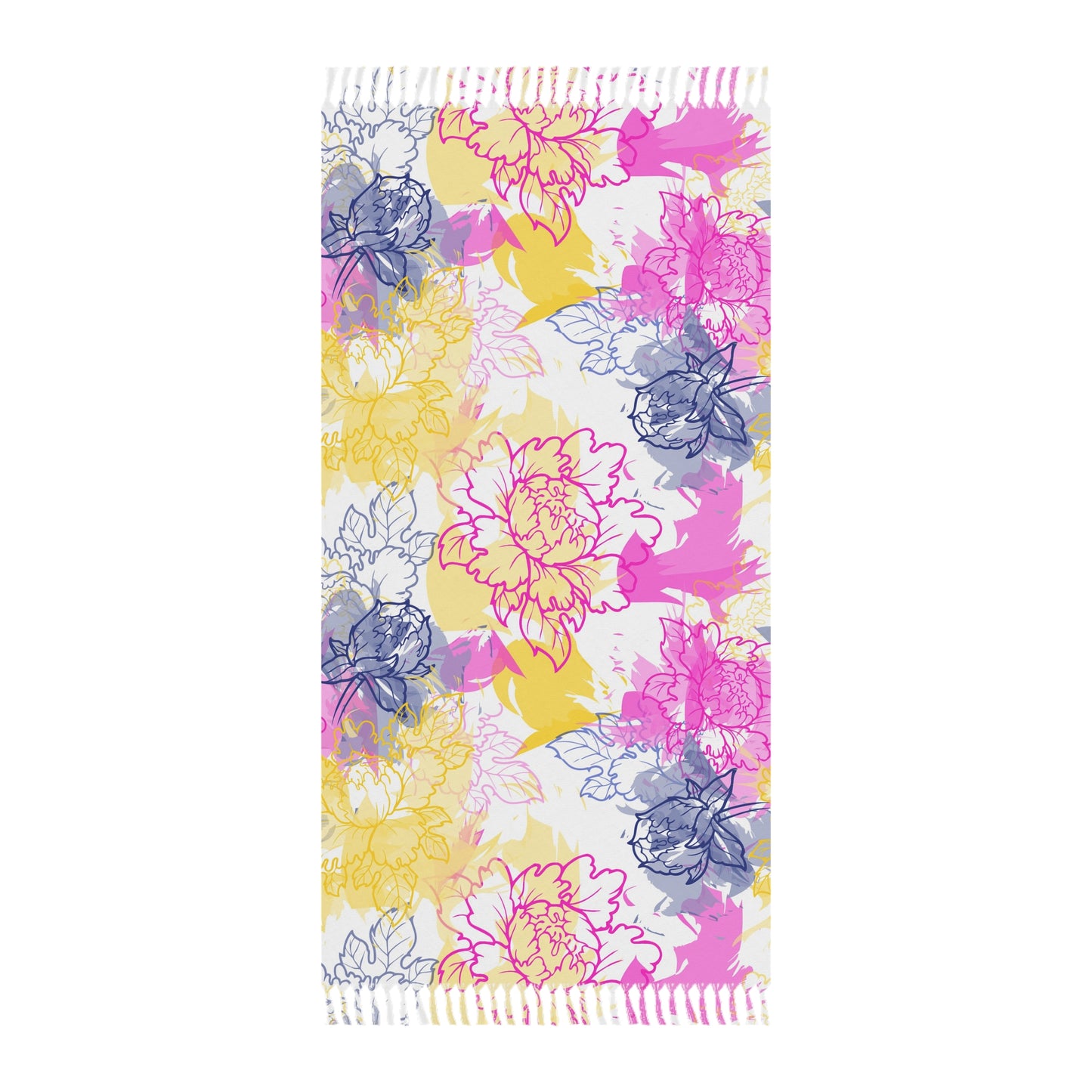 Watercolor Floral Dreams Boho Beach Cloth