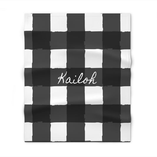 Perfectly Imperfect Kids Black/White Checkered Throw Blanket