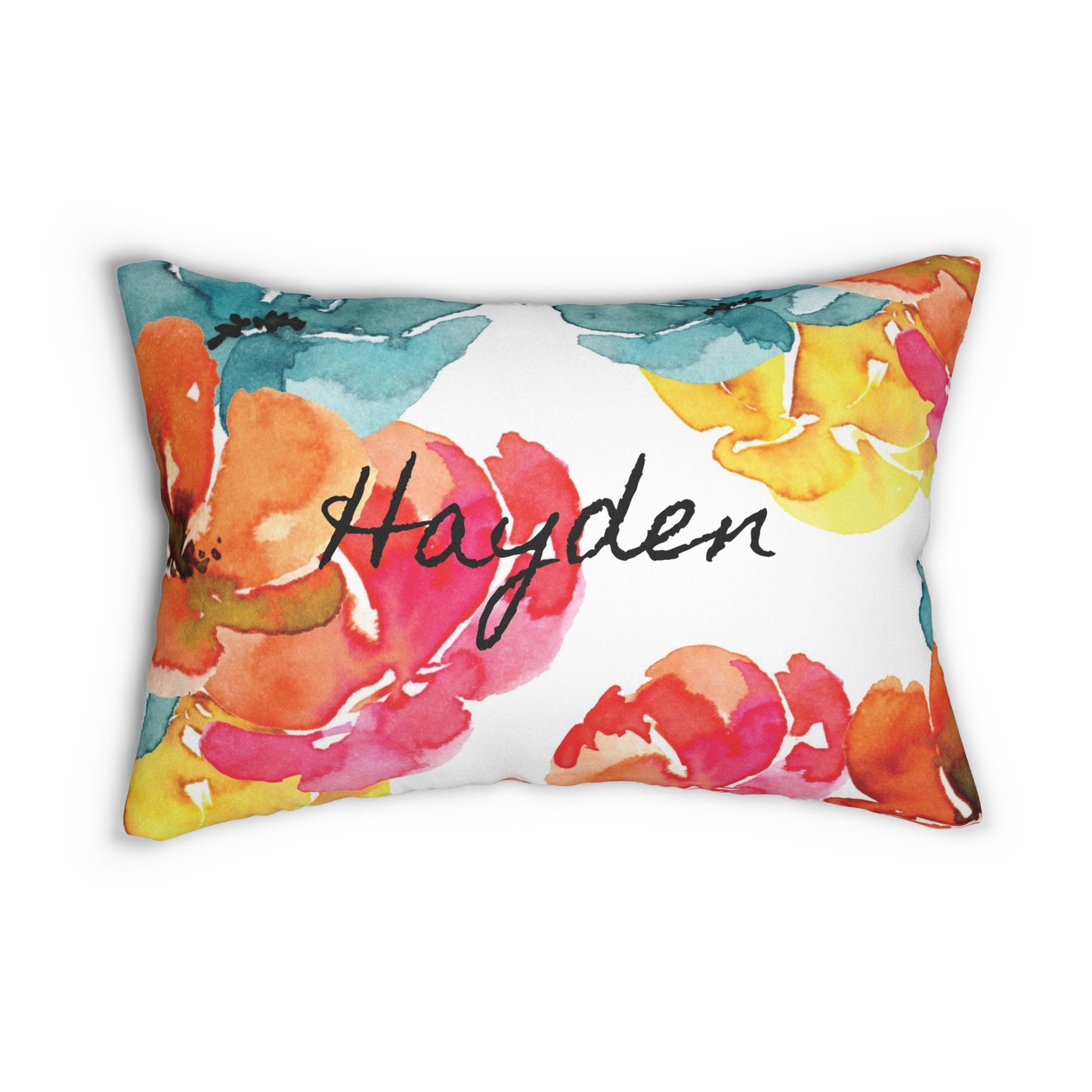 Personalized Flower Power Lumbar Pillow