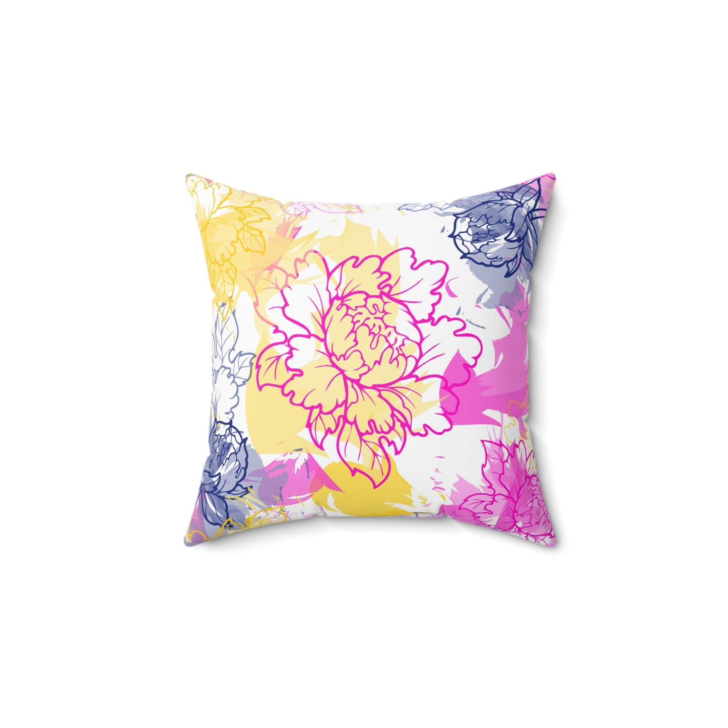 Watercolor Floral Dreams Square Pillow