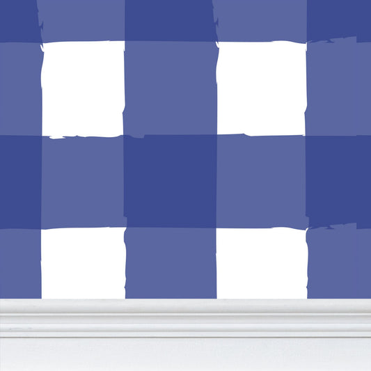 Perfectly Imperfect Blue/White Checkered Wallpaper