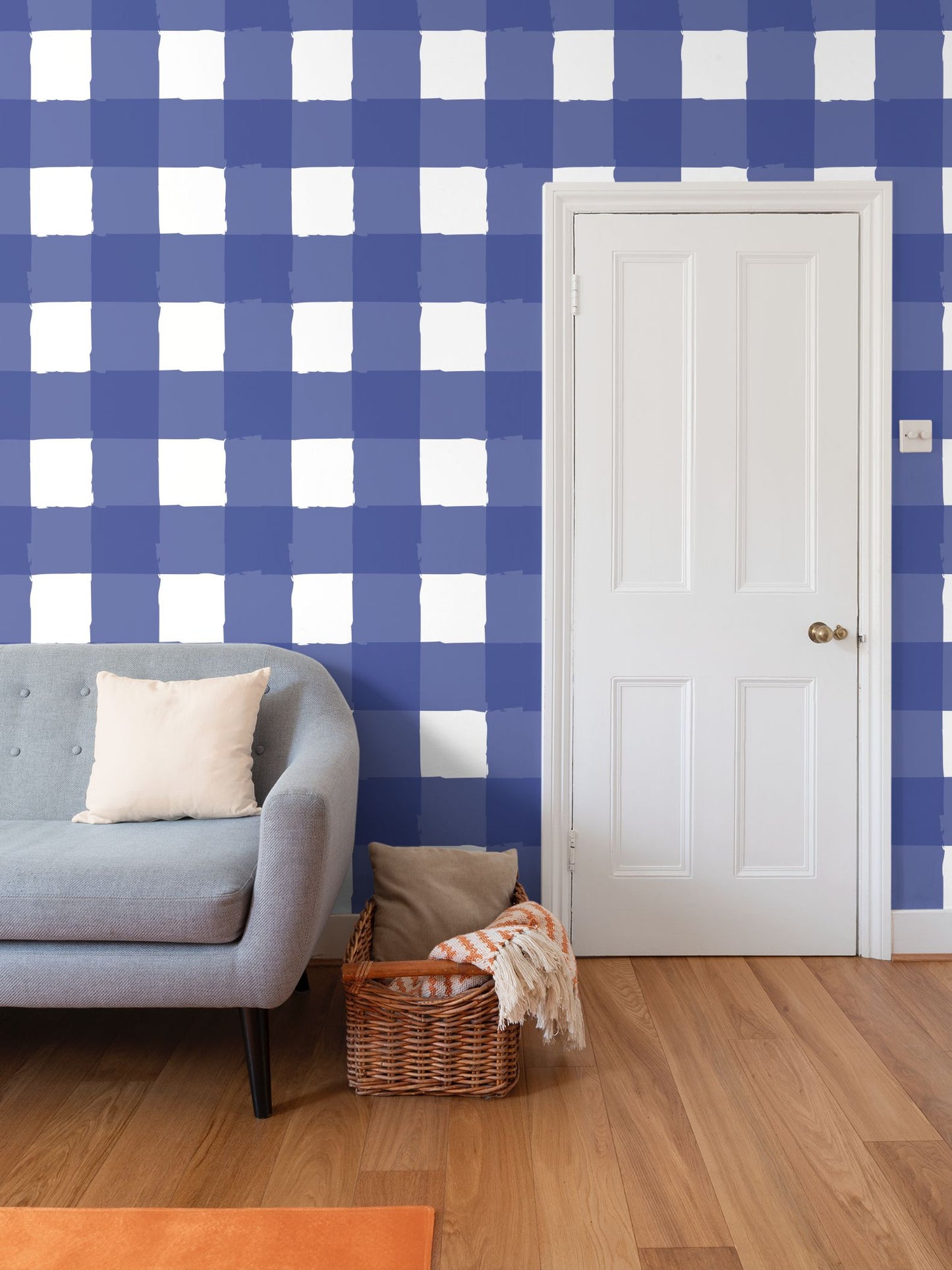 Perfectly Imperfect Blue/White Checkered Wallpaper