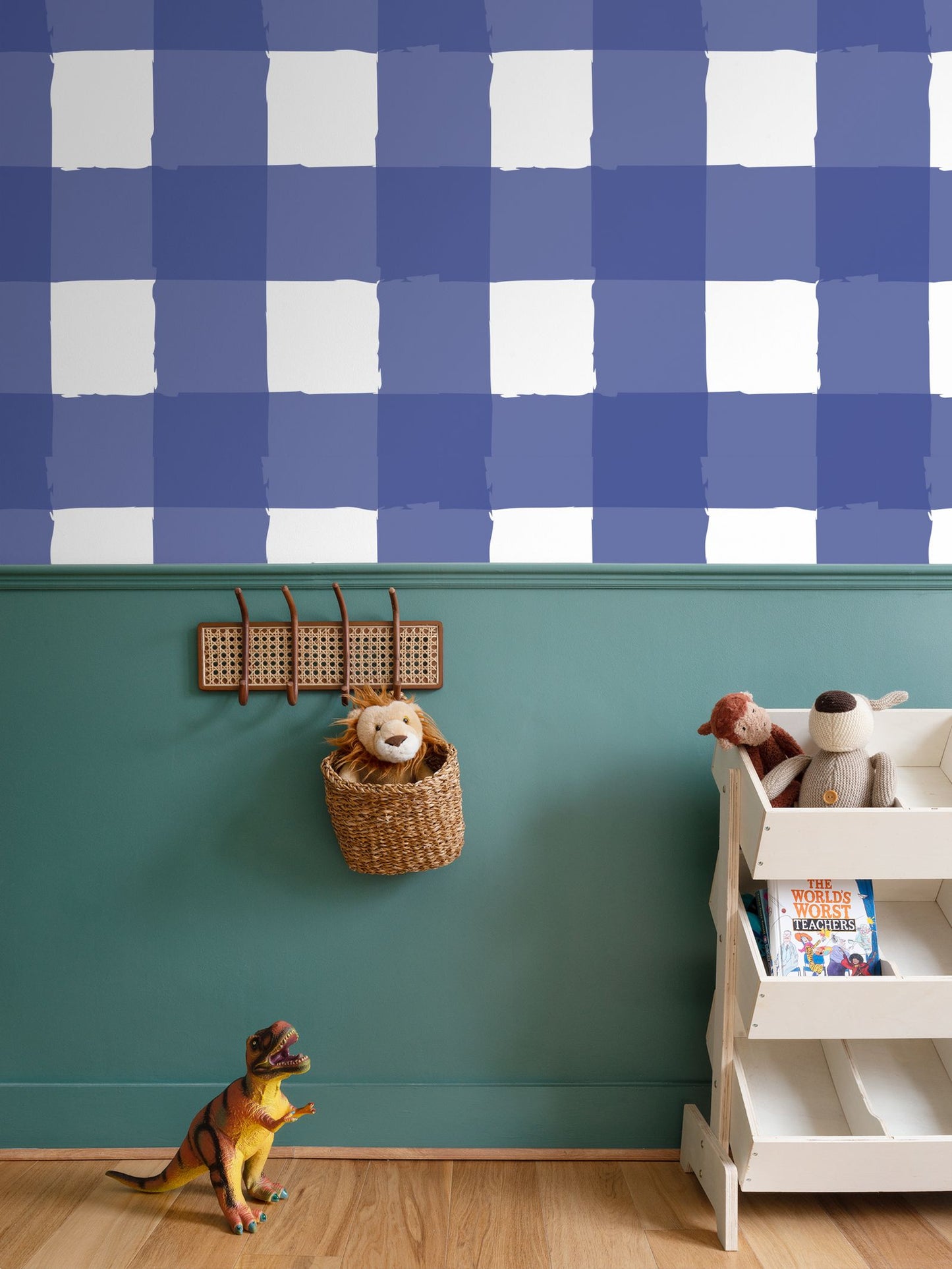 Perfectly Imperfect Blue/White Checkered Wallpaper