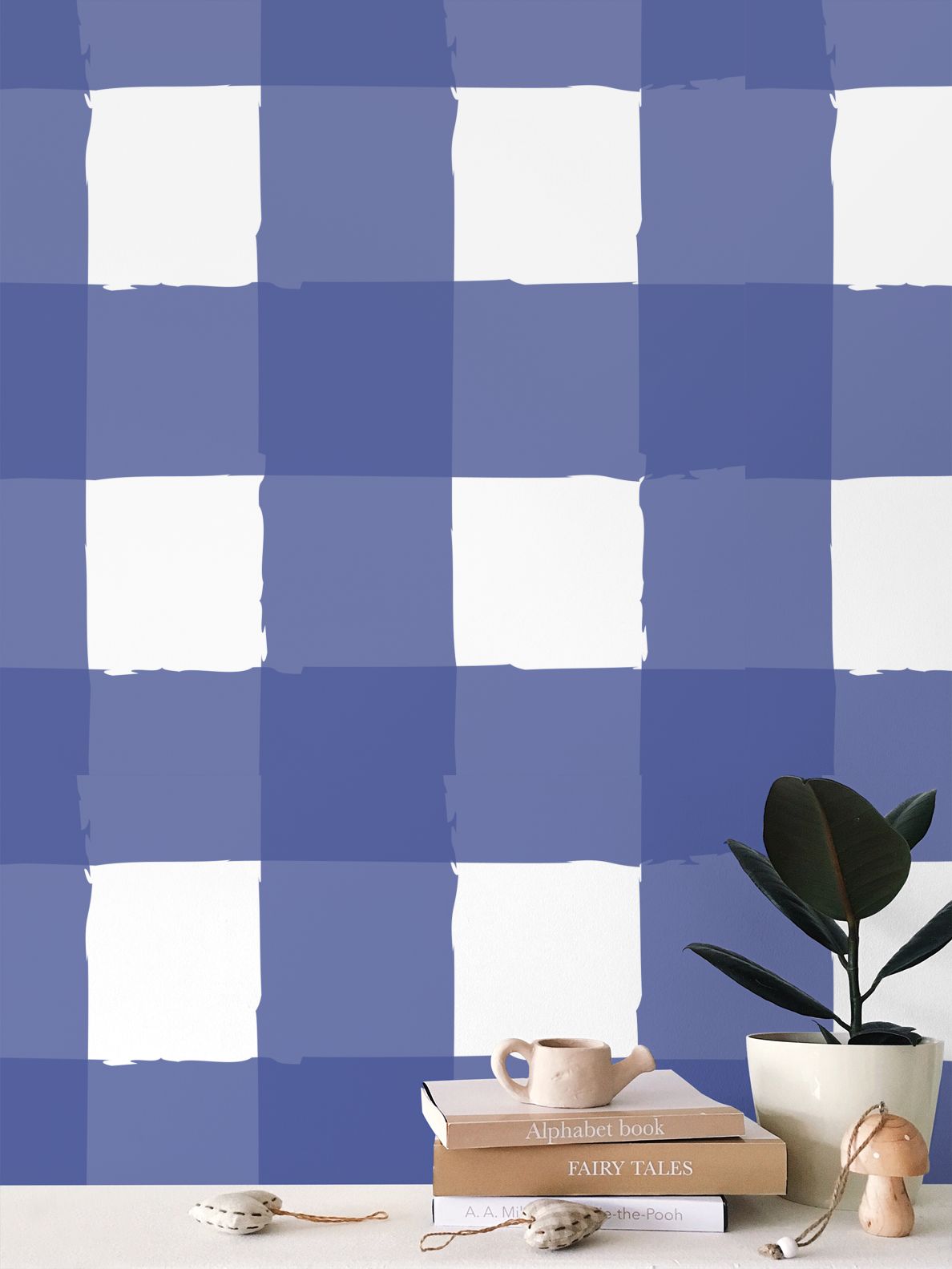 Perfectly Imperfect Blue/White Checkered Wallpaper