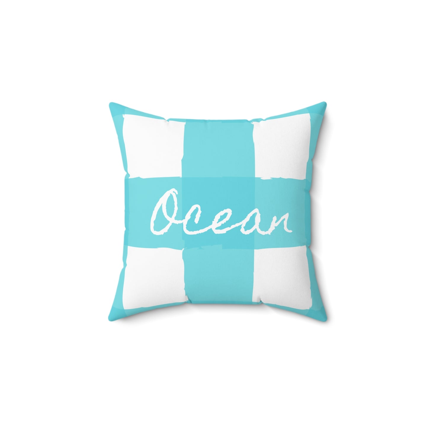 Perfectly Imperfect Aqua/White Square Pillow