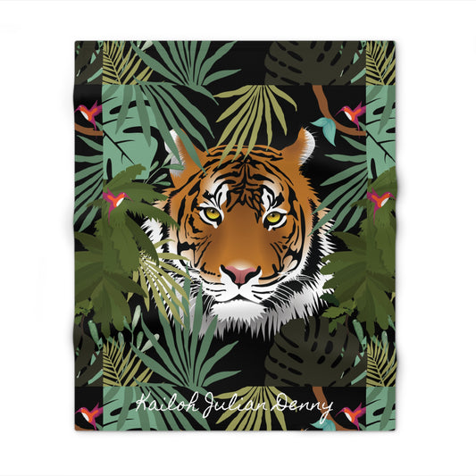Jungle Tiger Personalized Throw Blanket