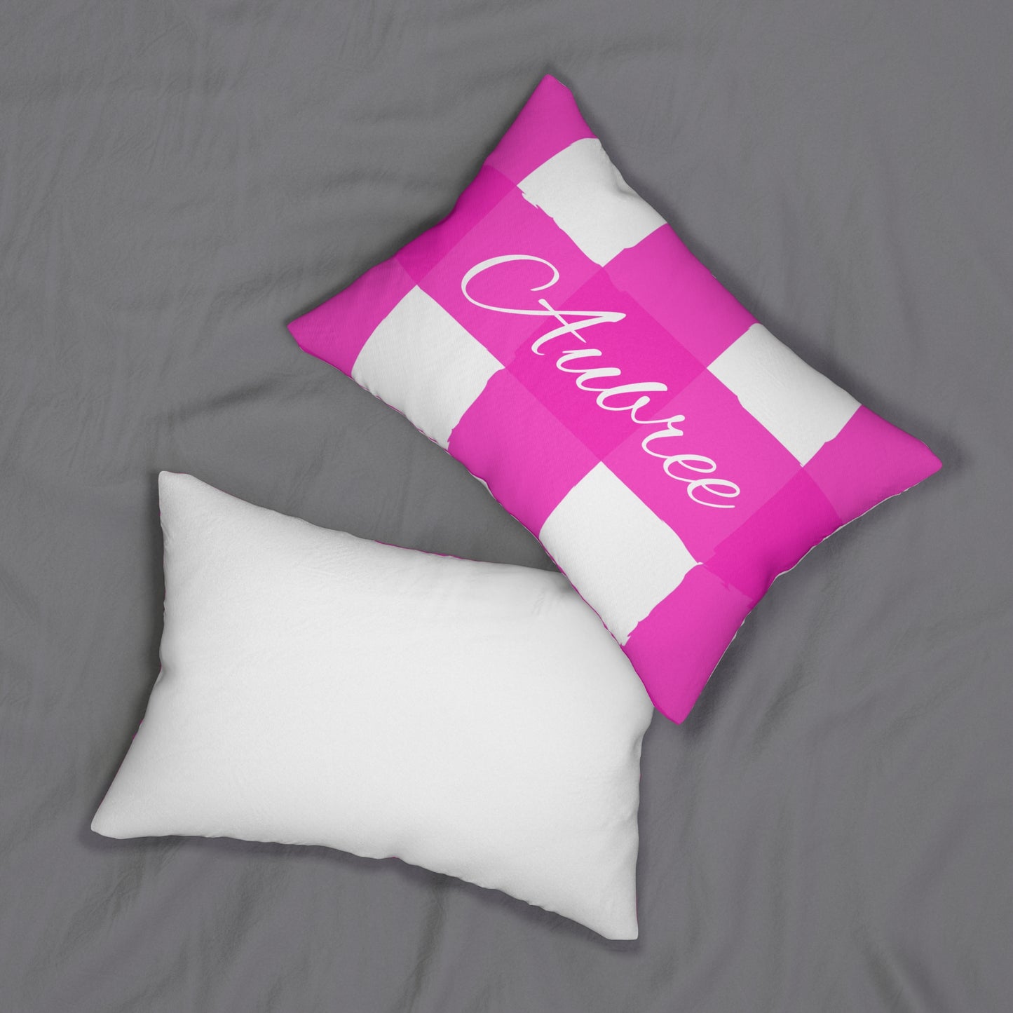 Perfectly Imperfect Hot Pink/White Lumbar Pillow