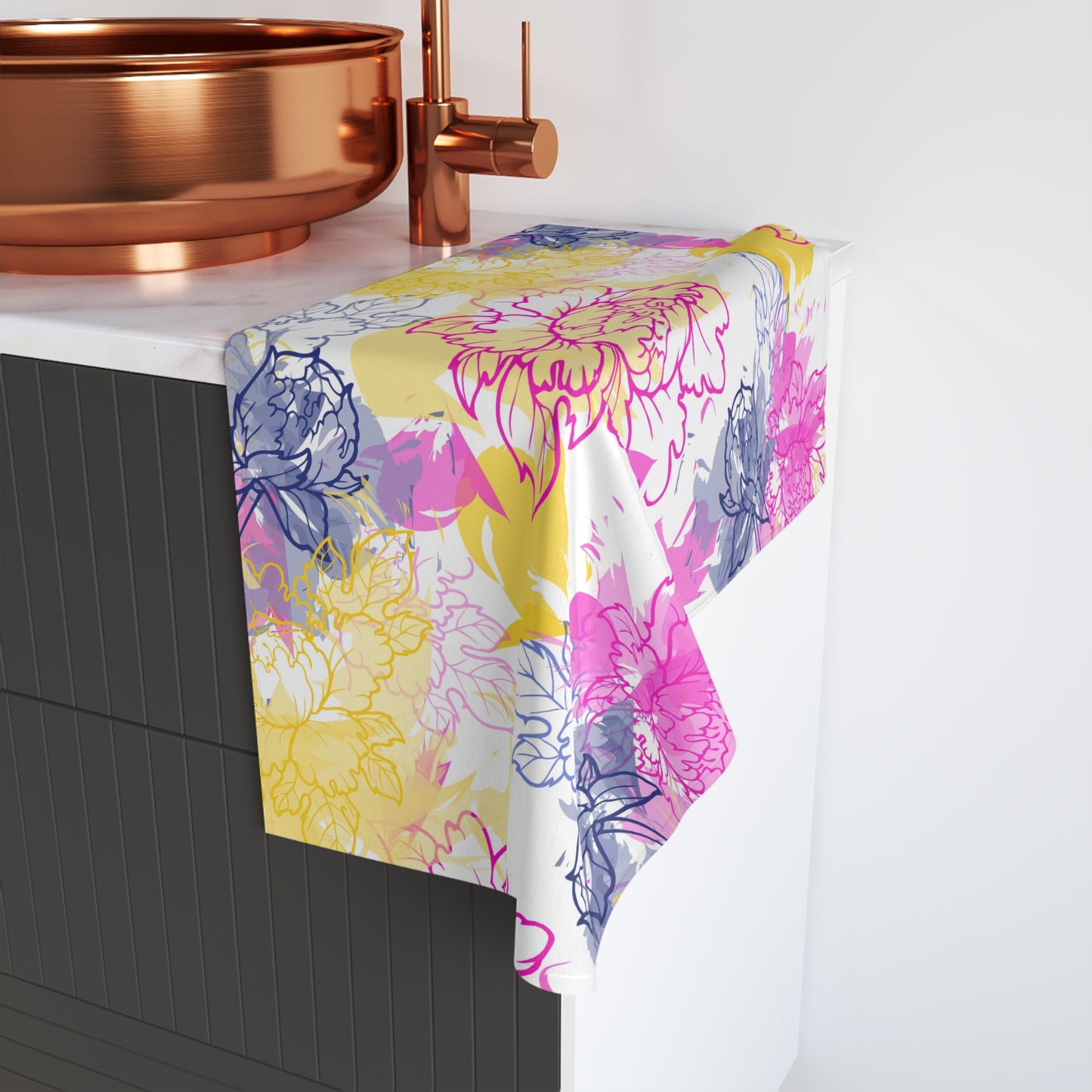 Watercolor Floral Dreams Hand Towel