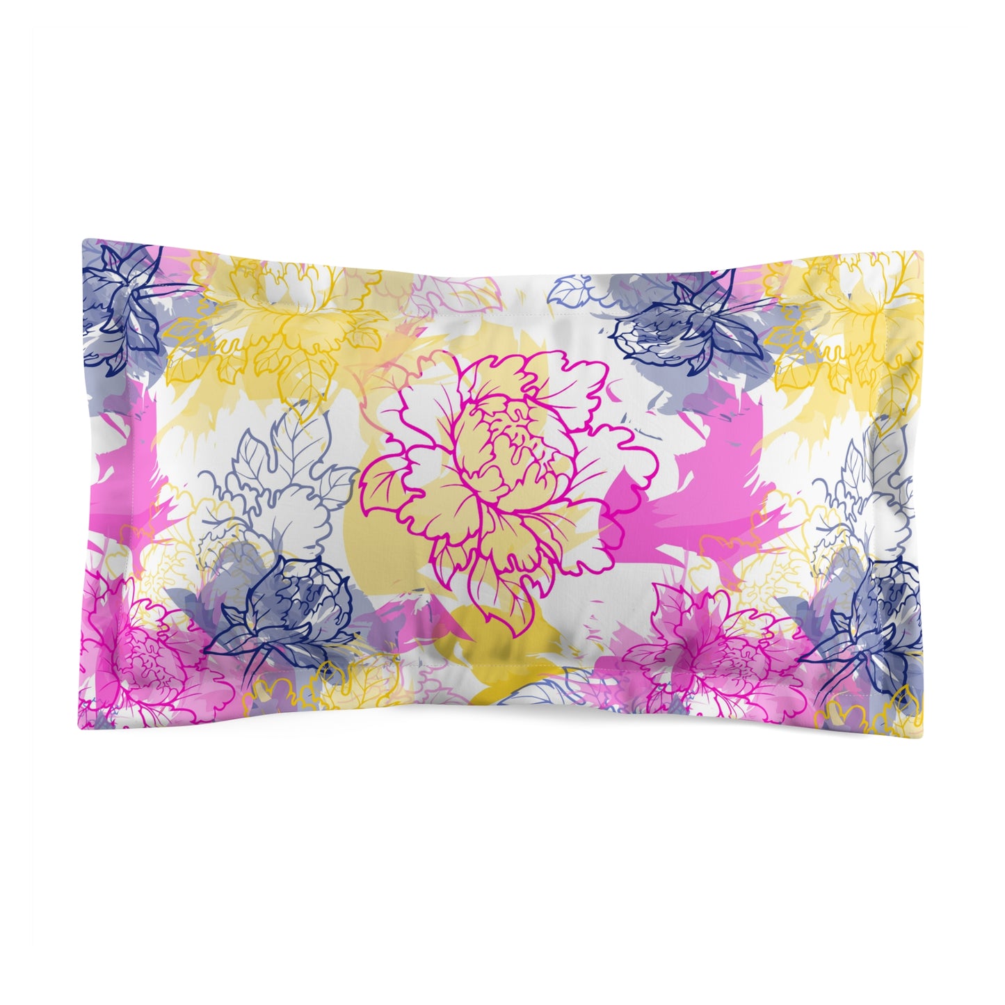 Watercolor Floral Dreams Microfiber Pillow Sham