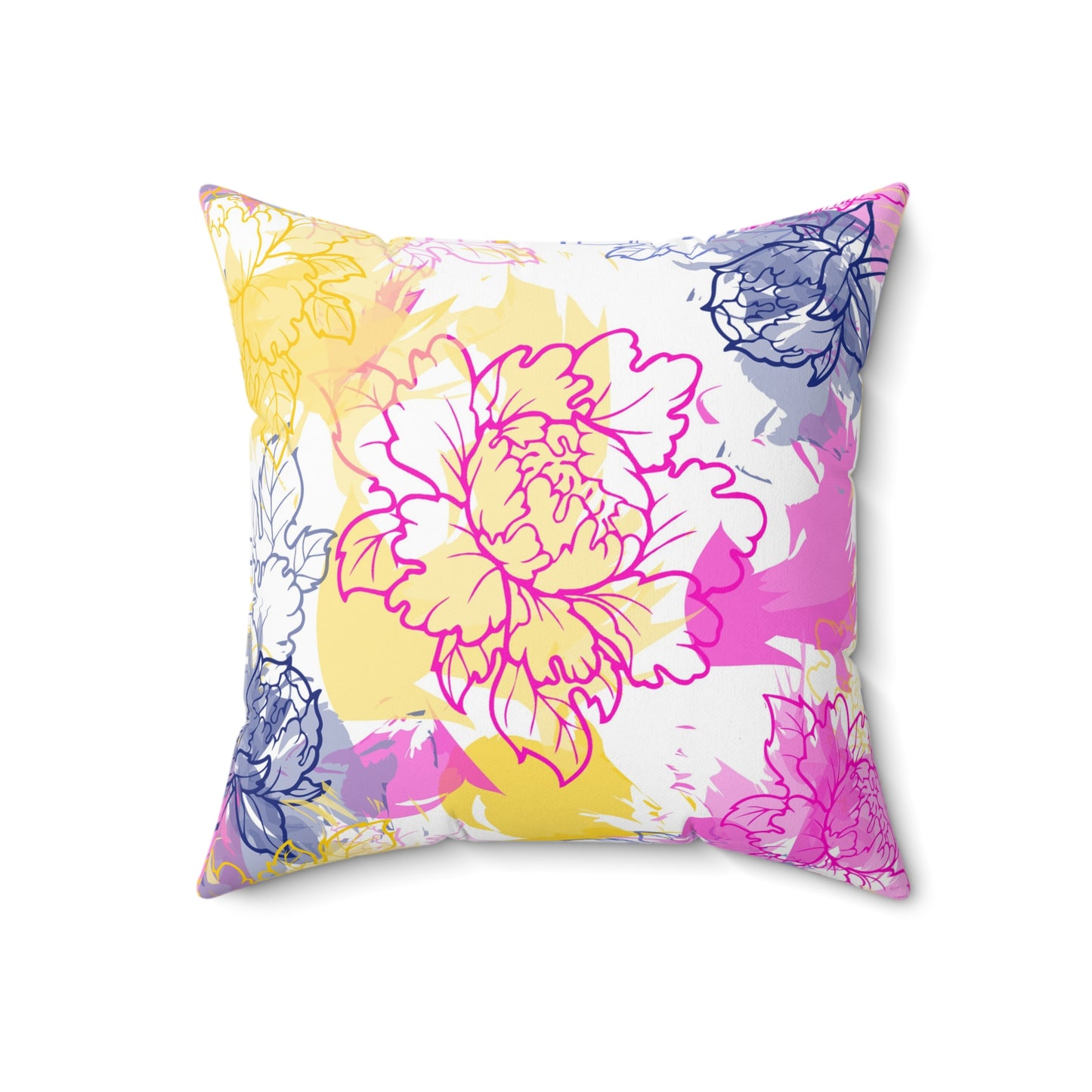 Watercolor Floral Dreams Square Pillow