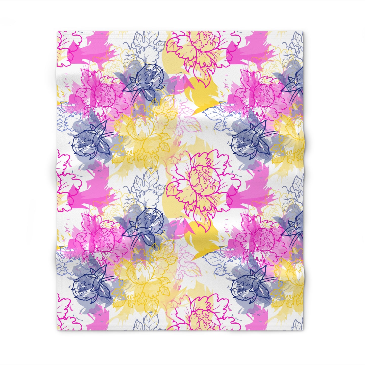 Kids Watercolor Floral Dreams Throw Blanket