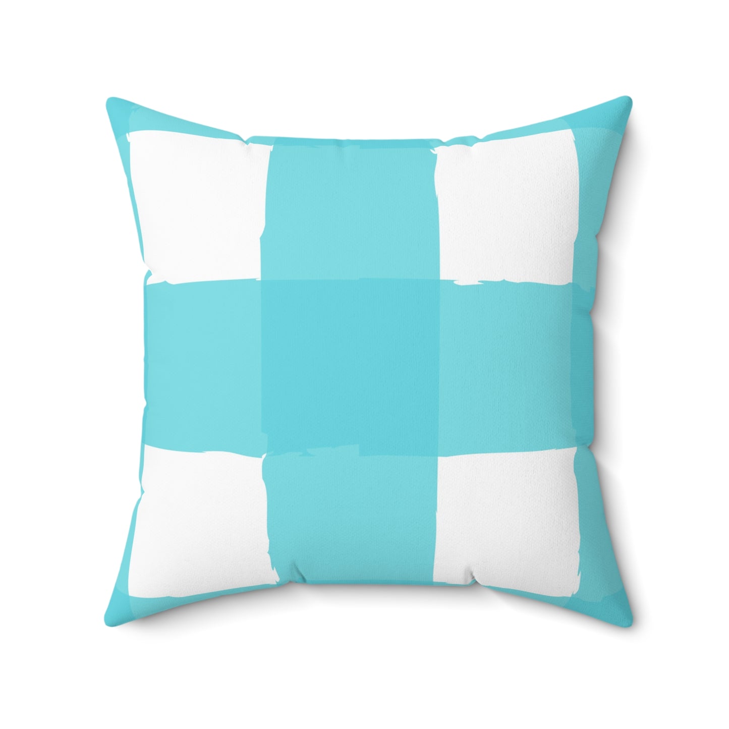 Perfectly Imperfect Aqua/White Square Pillow