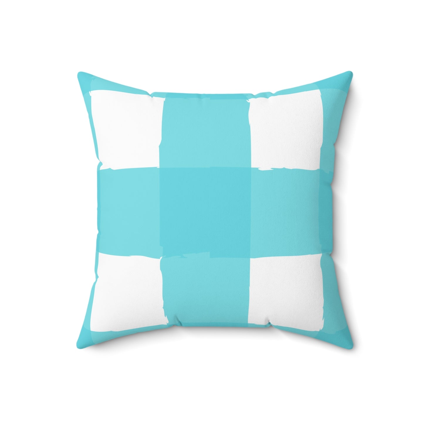 Perfectly Imperfect Aqua/White Square Pillow