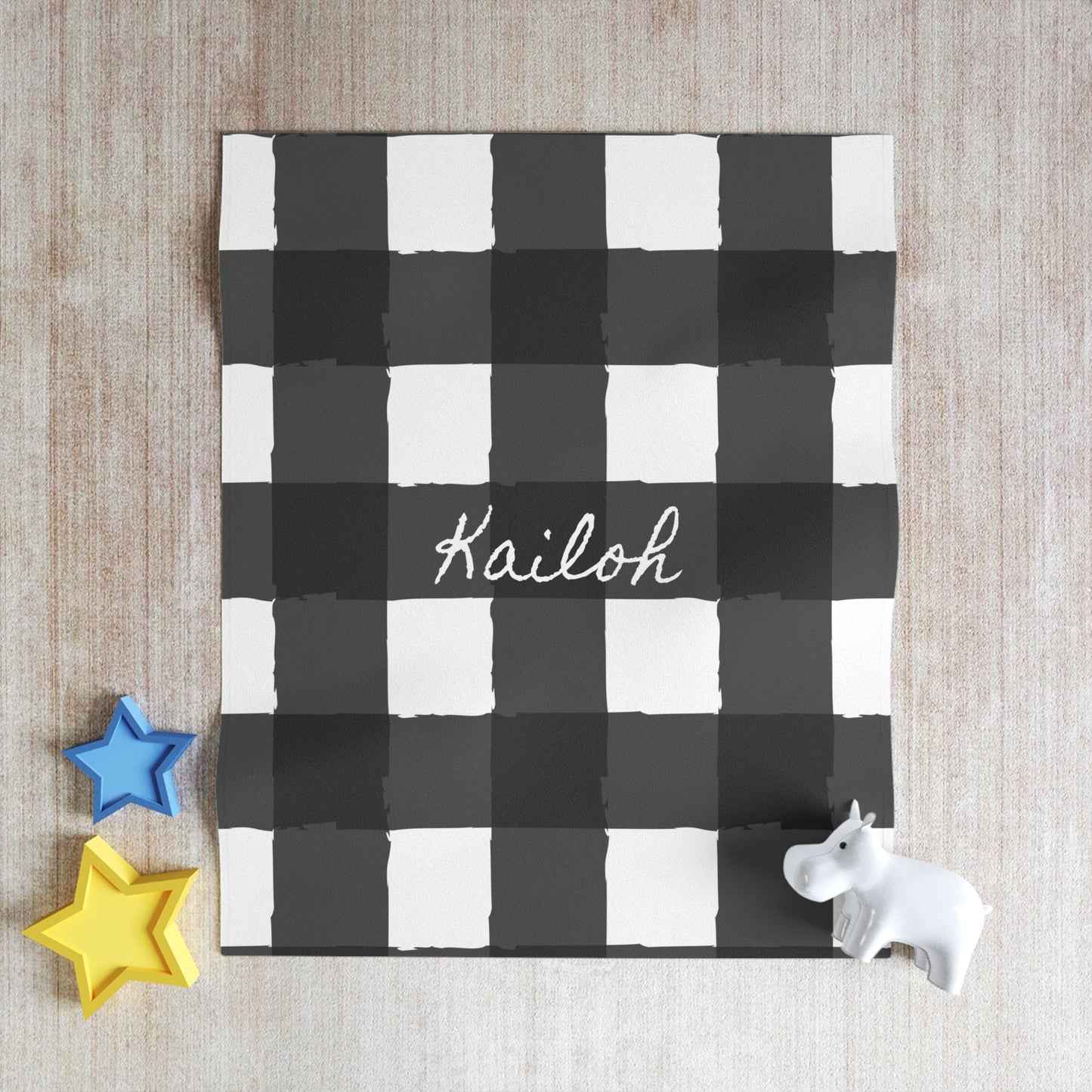 Perfectly Imperfect Kids Black/White Checkered Throw Blanket